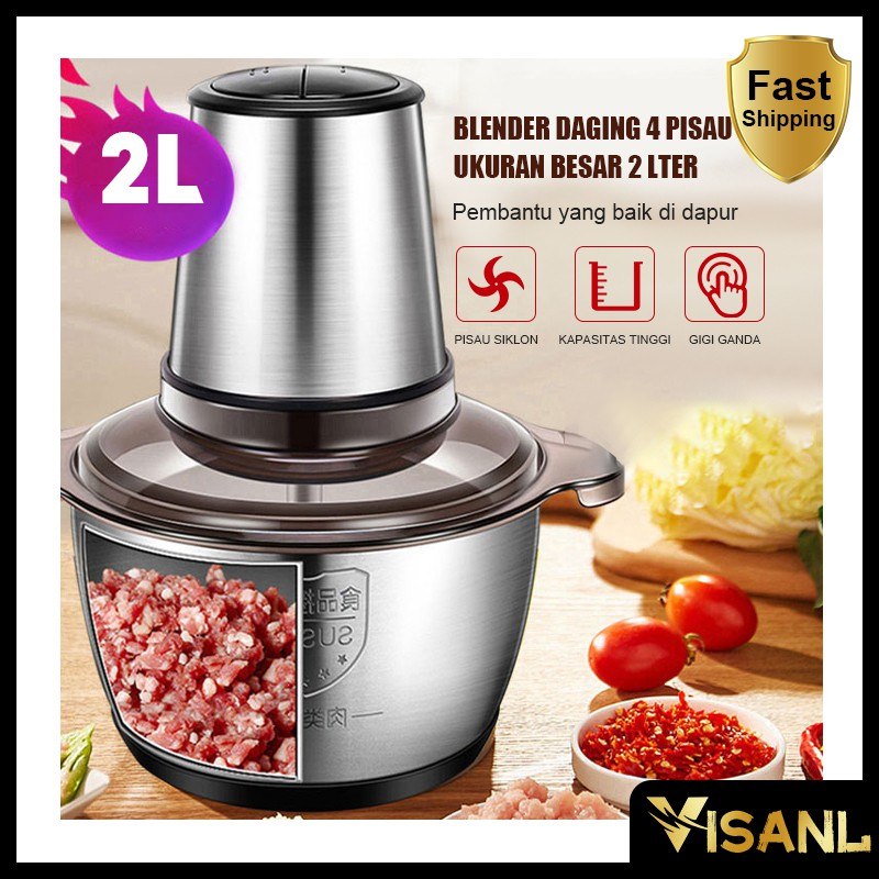 Jual Blender Daging Chopper Stainless 2 L Penggiling Daging Multifungsi