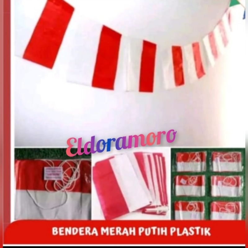 Jual Bendera Merah Putih Plastik Plus Tali Bgks Isi Lbr Bendera