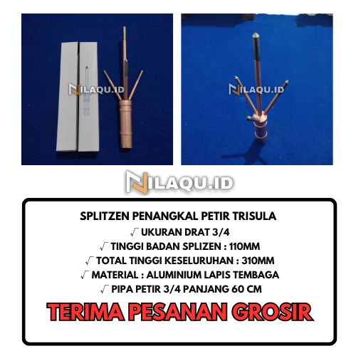 Jual Penangkal Petir Trisula 3/4 Inch Lightning Rod Splitzen | Shopee ...