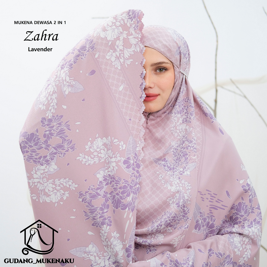 Jual Mukena Dewasa Zahra Laser Cut Bahan Maxmara Silky Printing Travel