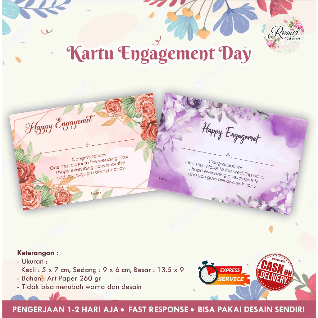 Jual Kartu Engagement Day / Hari Lamaran / Thank You Card / Kartu ...