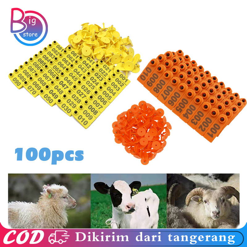 Jual 100pcs/Set Ear Tag Kambing Nomor 001-100 Eartag Sapi Eartag Domba ...