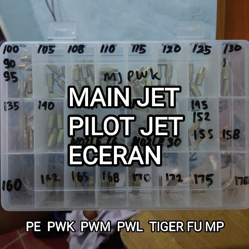 Jual Eceran Main Jet Pilot Jet Karbu Pe Tiger Pwl Pwk Megapro Fu Gl Pwm