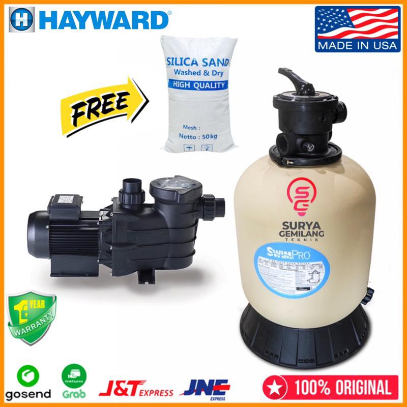 Jual Pompa Hayward Swimpro II 3/4 HP + Filter S170T Free Pasir Silika ...