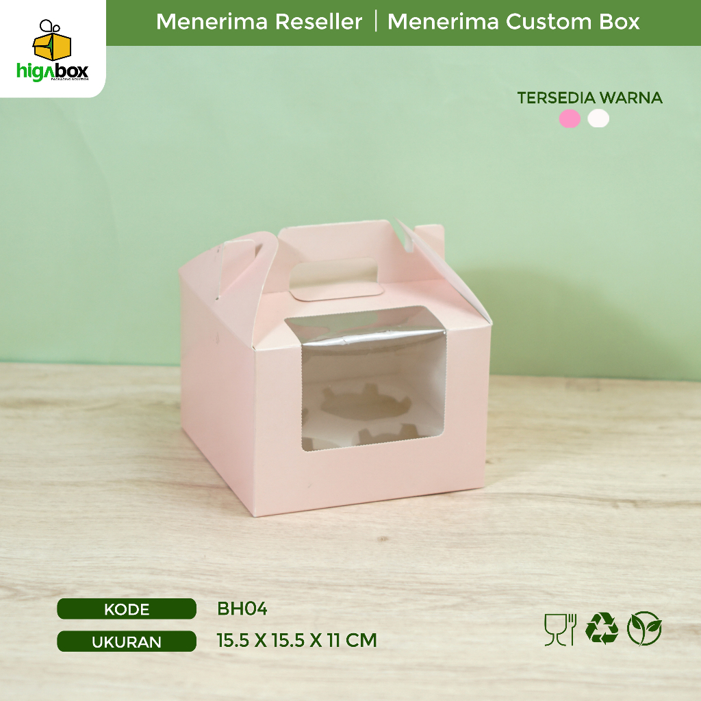 Jual Box Cupcake Kotak Cupcake Dus Cupcake Import Ivory Gable Box Box Cup Cakes Box Muffin