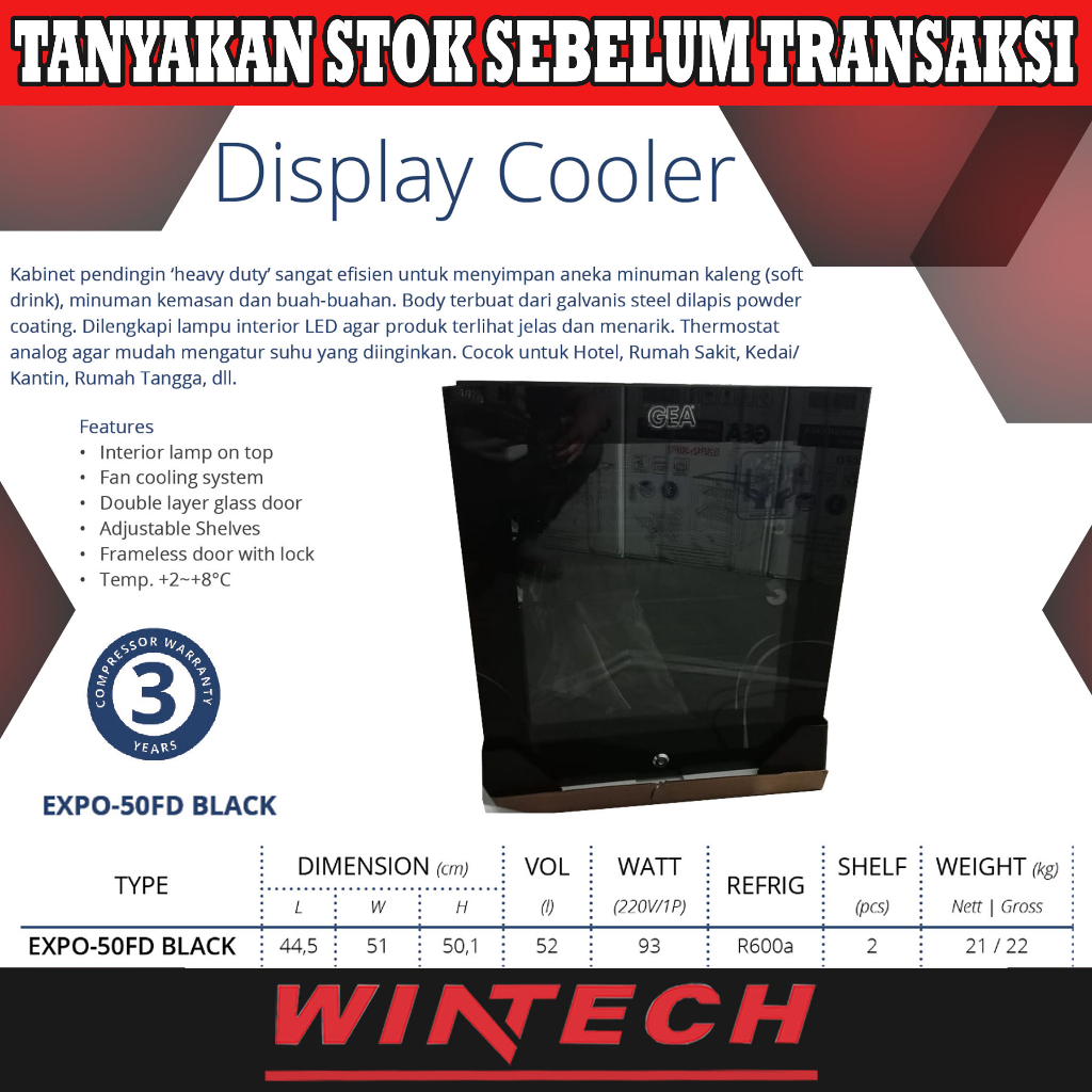 Jual KHUSUS LUAR KOTA Gea Showcase Mini Portable Kulkas Minuman Display ...
