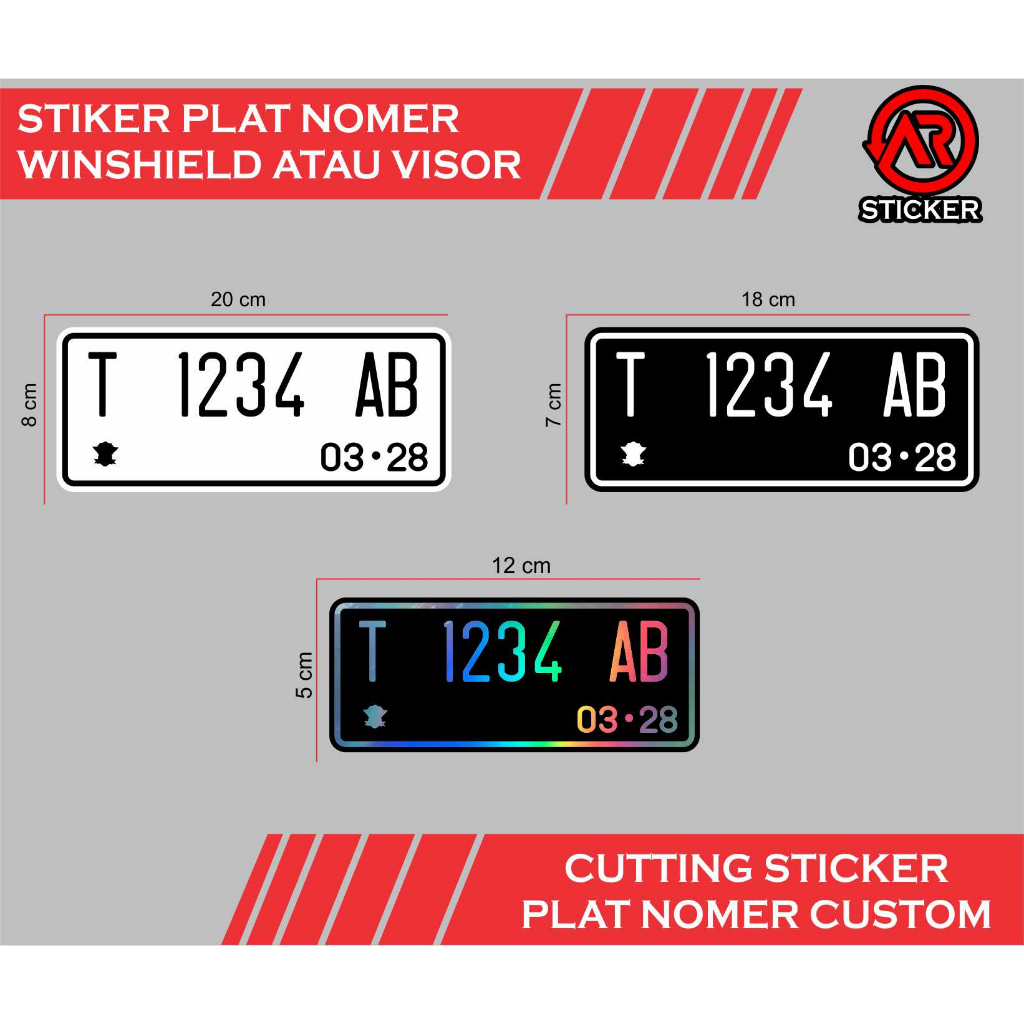 Jual STICKER CUSTOM PLAT NOMOR WINSHILED/VISOR MOTOR | Shopee Indonesia