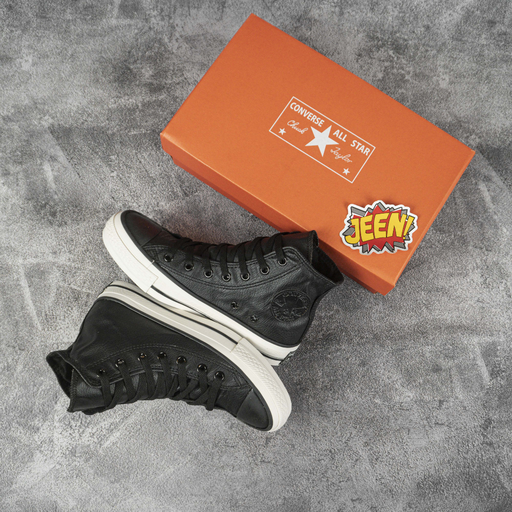 Jual Sepatu Converse CT 2 Kulit High Hitam Putih Coklat Shopee Indonesia