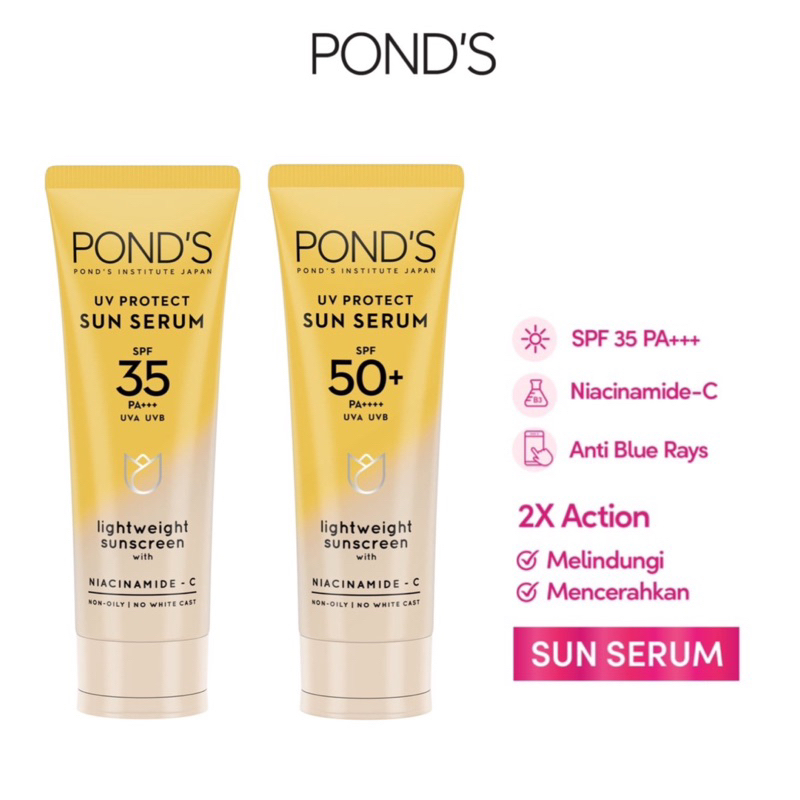 Jual PONDS UV Protect Sun Serum SPF 35 & 50 PA+++ 30gr Sunscreen