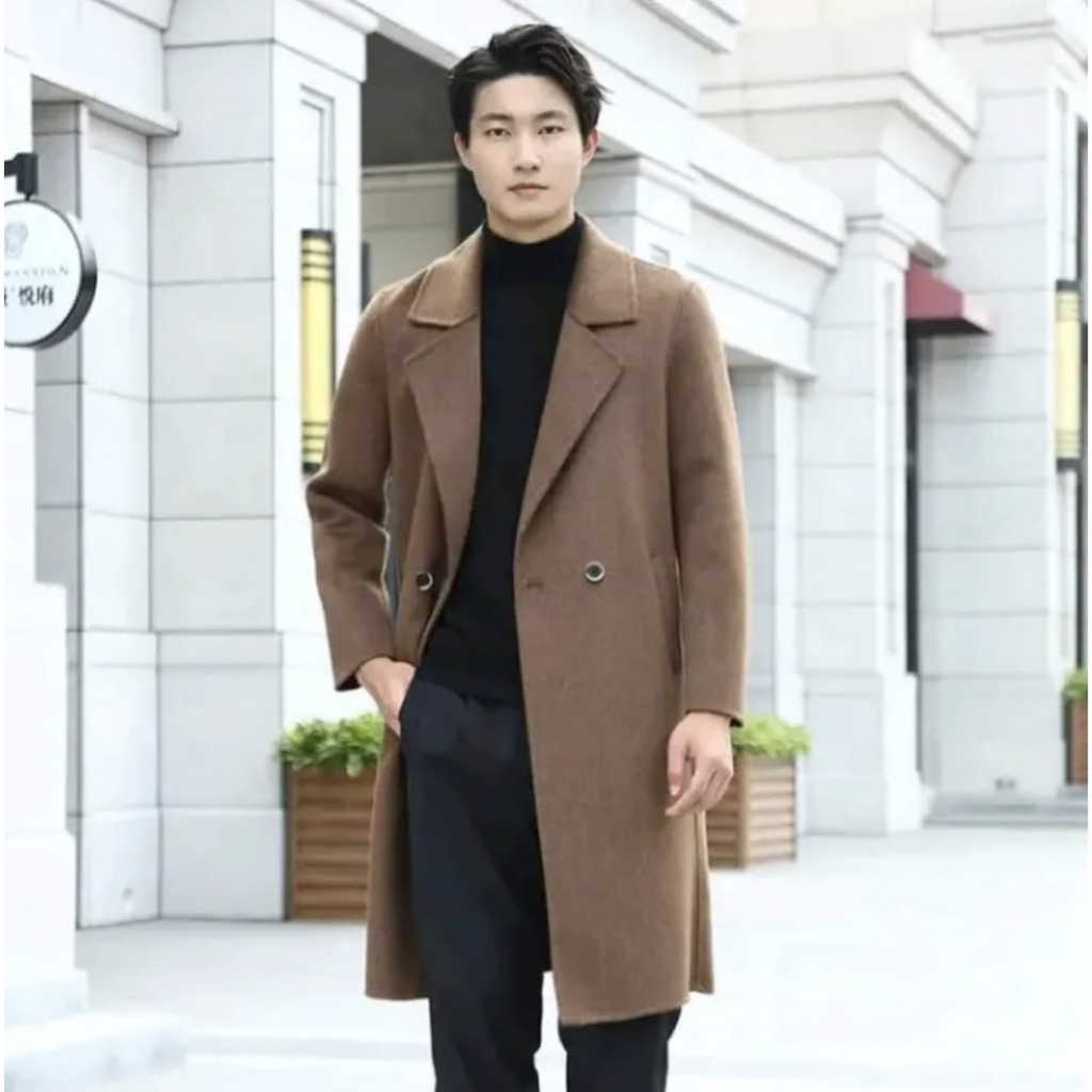 Jual Jaket Jas Pria Musim Dingin Tangan long Sleeve Korean Brown XL