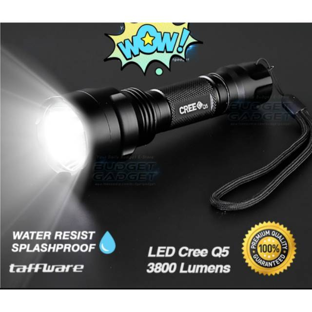 Jual Senter Kuning Senter Compact LED police Q5 swat C8 sinar kuning ...