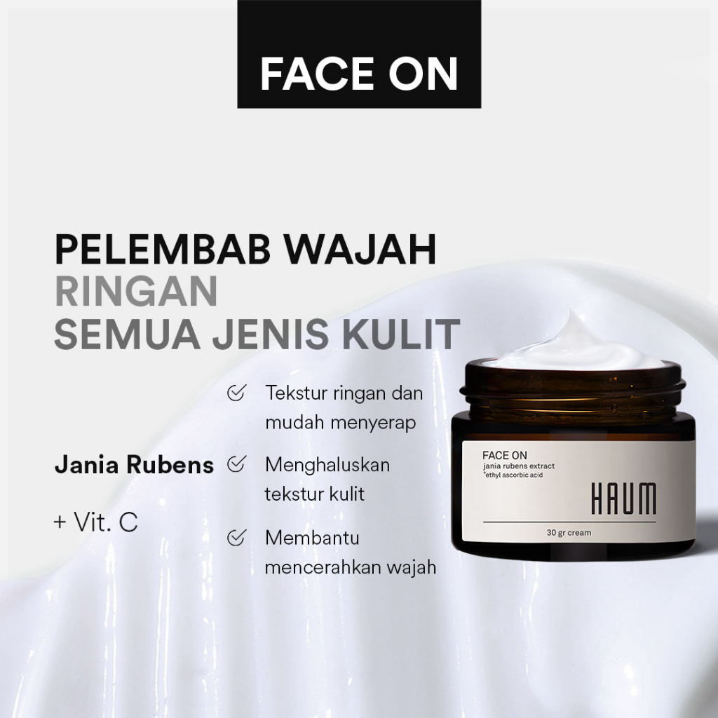 Jual HAUM FACE ON Moisturizer Ringan Untuk Semua Jenis Kulit 30 gr x
