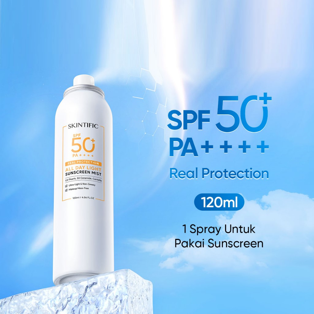 Jual ️ LIVI ️ SKINTIFIC All Day Light Sunscreen Mist SPF50 PA++++ 120ml(BESAR) Shopee Indonesia