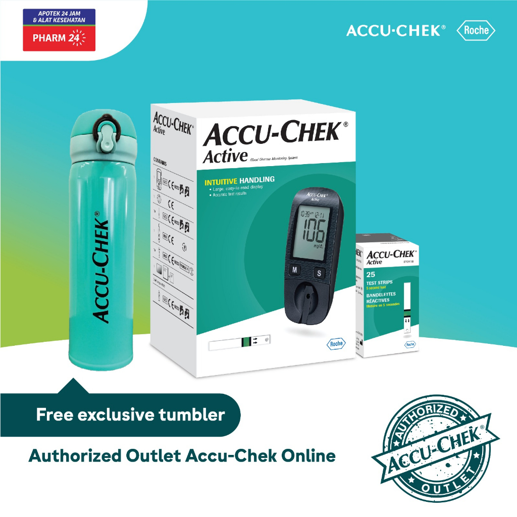 Jual Accu Chek Active Paket Alat Cek Tes Gula Darah Alat Strip