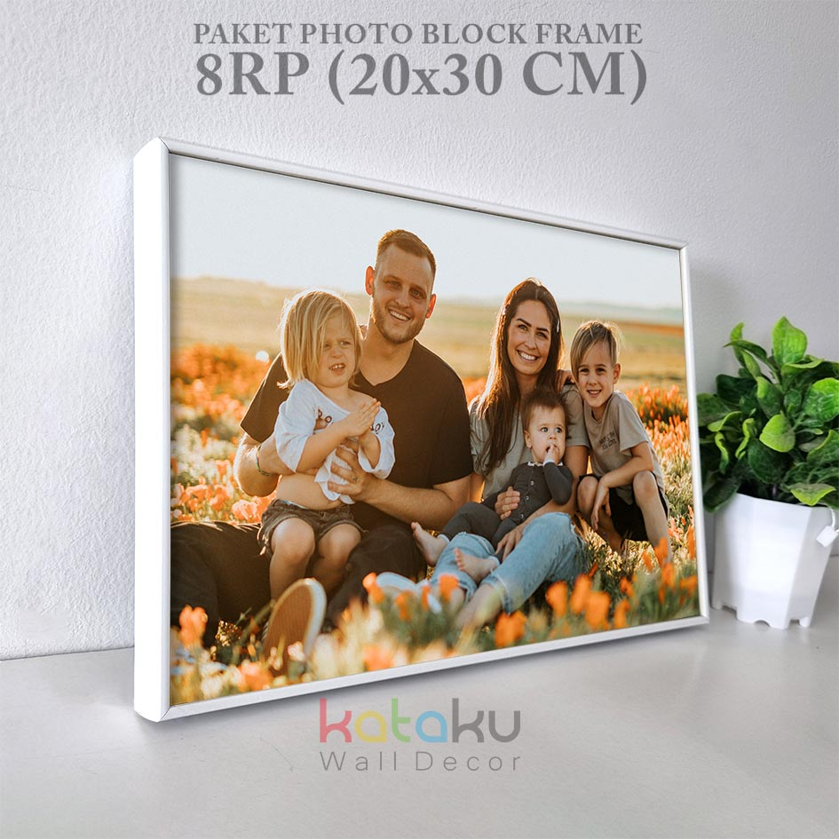 Jual Paket Cetak Foto Blok 8RP Photo Frame Block 20x30 cm Bingkai