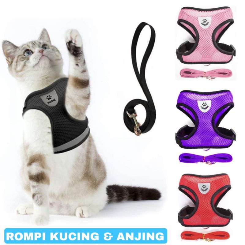 Jual Tali Harness Kucing Anjing Rompj Tali Anjing Harness Cat Rompi