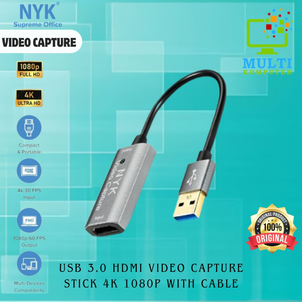 Jual Video Capture Card HDMI to USB 3.0 Full HD 1080P 4K Hdmi Capture