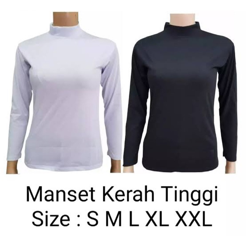 Jual Manset Kaos Kerah Tinggi / Inner / Manset Baju High Neck / Manset ...