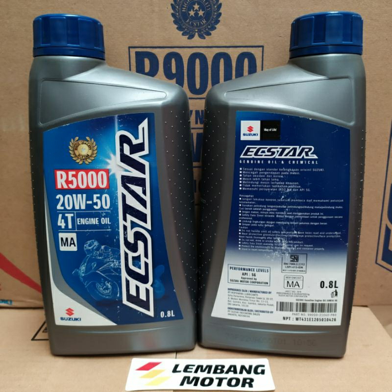 Jual Oli SGO ECSTAR R5000 4T 20W50 800ml | Shopee Indonesia