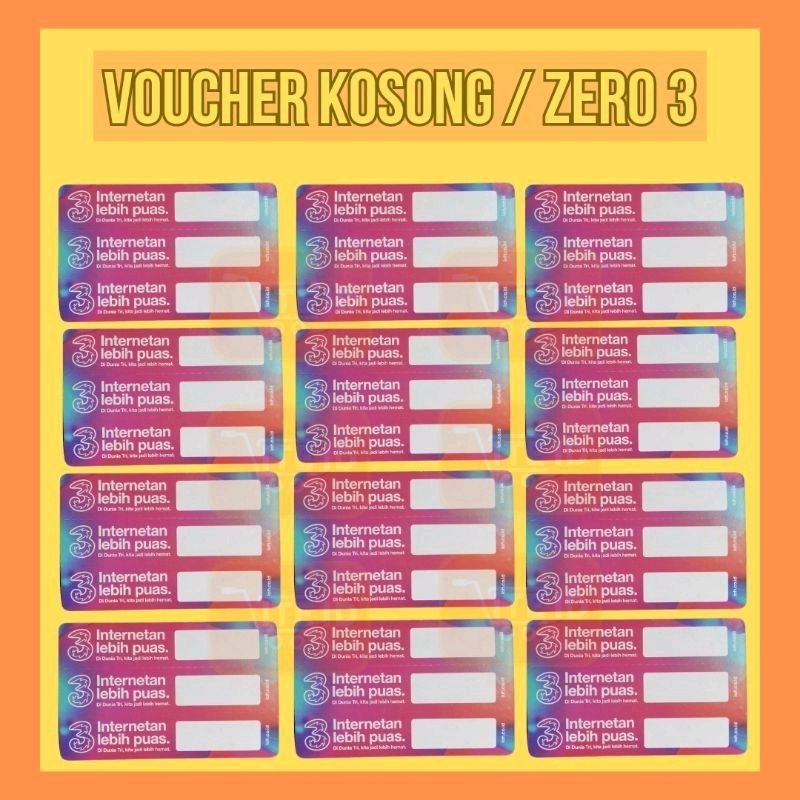 Jual Voucher Kosong Tri Three Zero Cover Baru | Shopee Indonesia