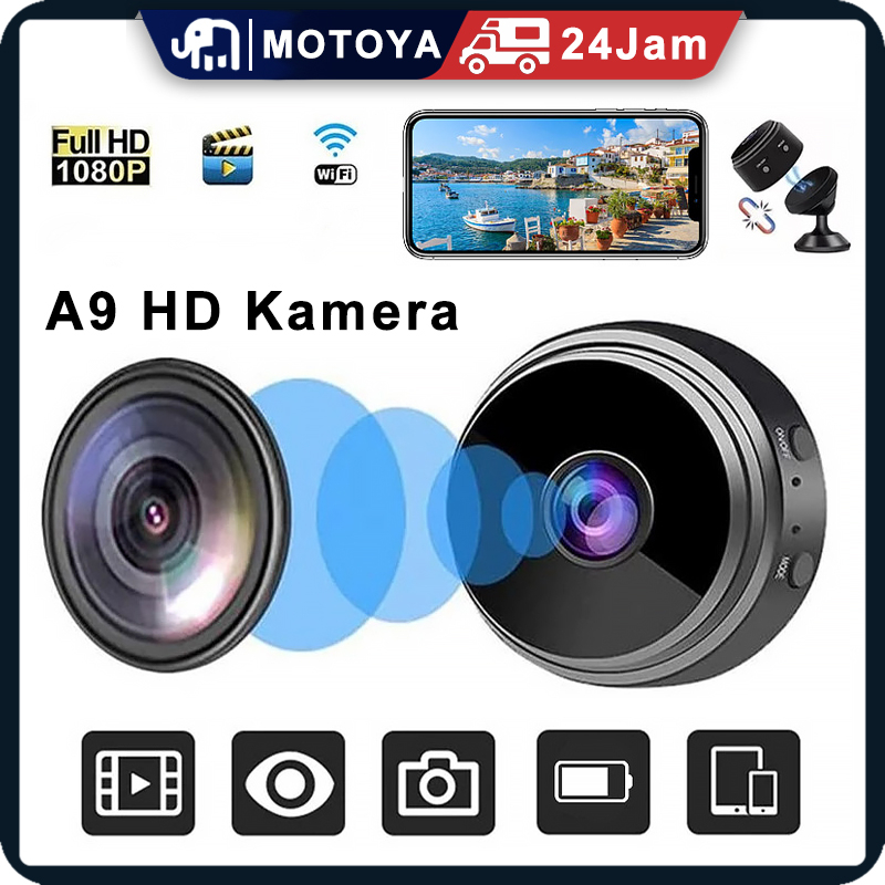 Jual Wireless CCTV A9 Kamera Mini WiFi HD 1080p TF Dapat disimpan