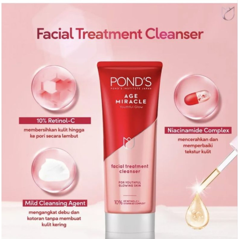 Jual Ponds Age Miracle Facial Wash Anti Aging+Glowing with Retinol
