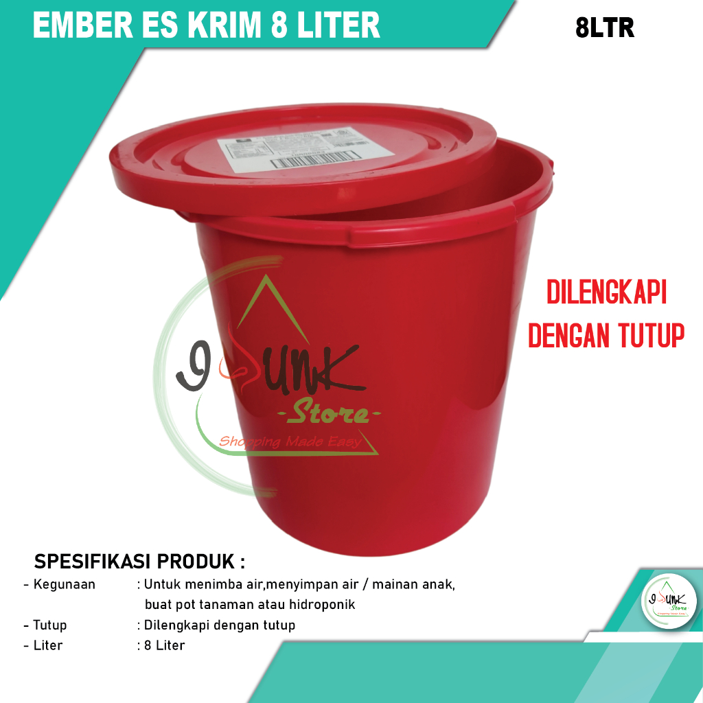 Jual EMBER PLASTIK ES KRIM 8 LITER BEKAS ICE CREAM DIAMOND TUTUP