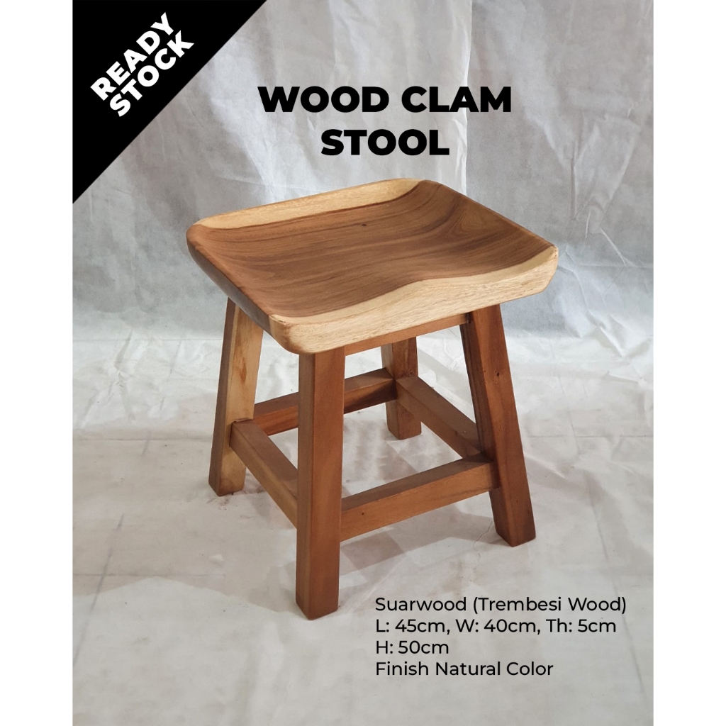 Jual WOOD CLAM STOOL (BANGKU MODEL KULIT KERANG) | Shopee Indonesia