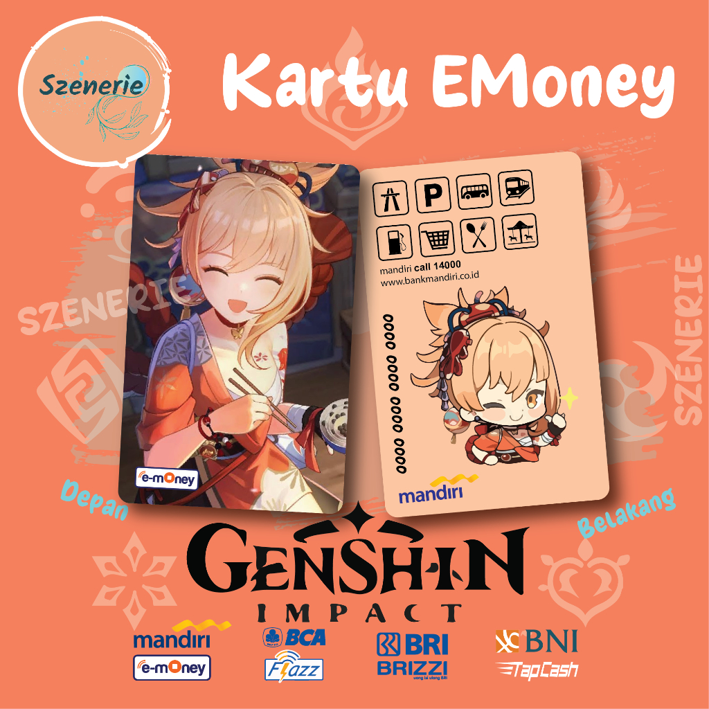 Jual Emoney Yoimiya Cute Flazz gen 2 Kartu E-money Mandiri BCA Tapcash ...
