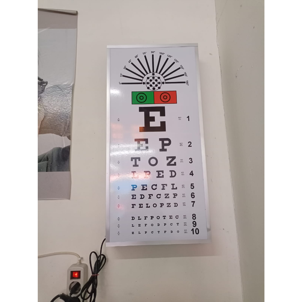 Jual Snellen Lokal Test Chart Lampu Alat Pemeriksaan Mata Kir Optik ...