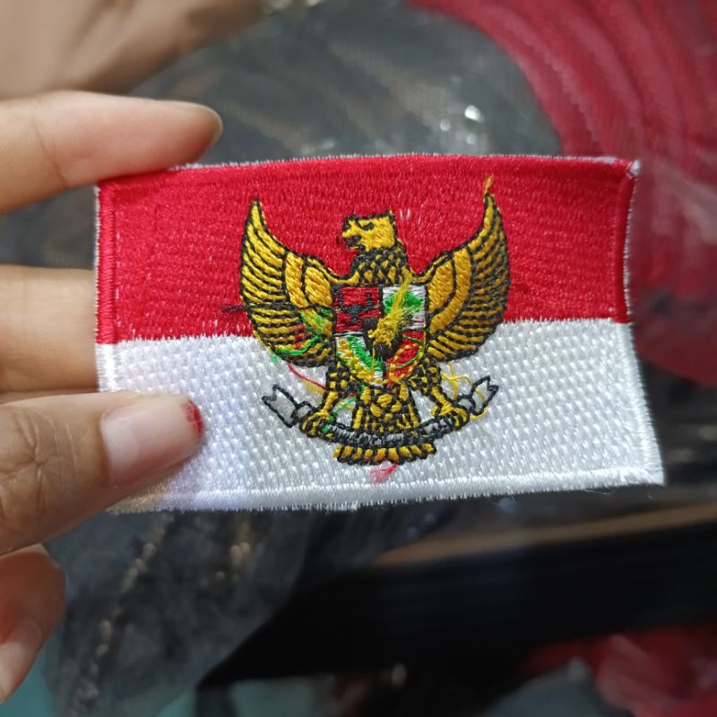 Jual Logo Bendera Merah Putih Garuda Indonesia Ukuran 5x7cm Full Bordir Shopee Indonesia