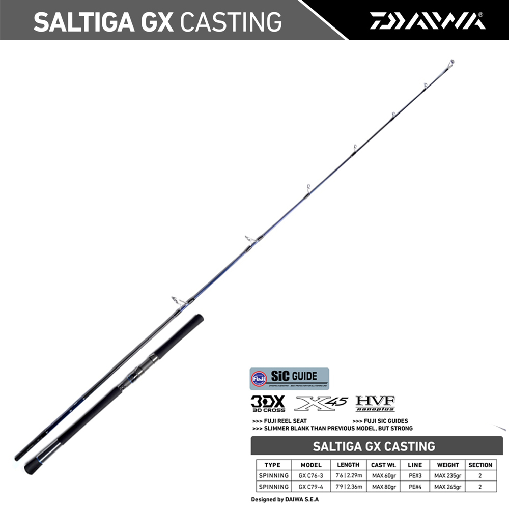 Jual Joran Popping Daiwa Saltiga Gx Light Popping Casting