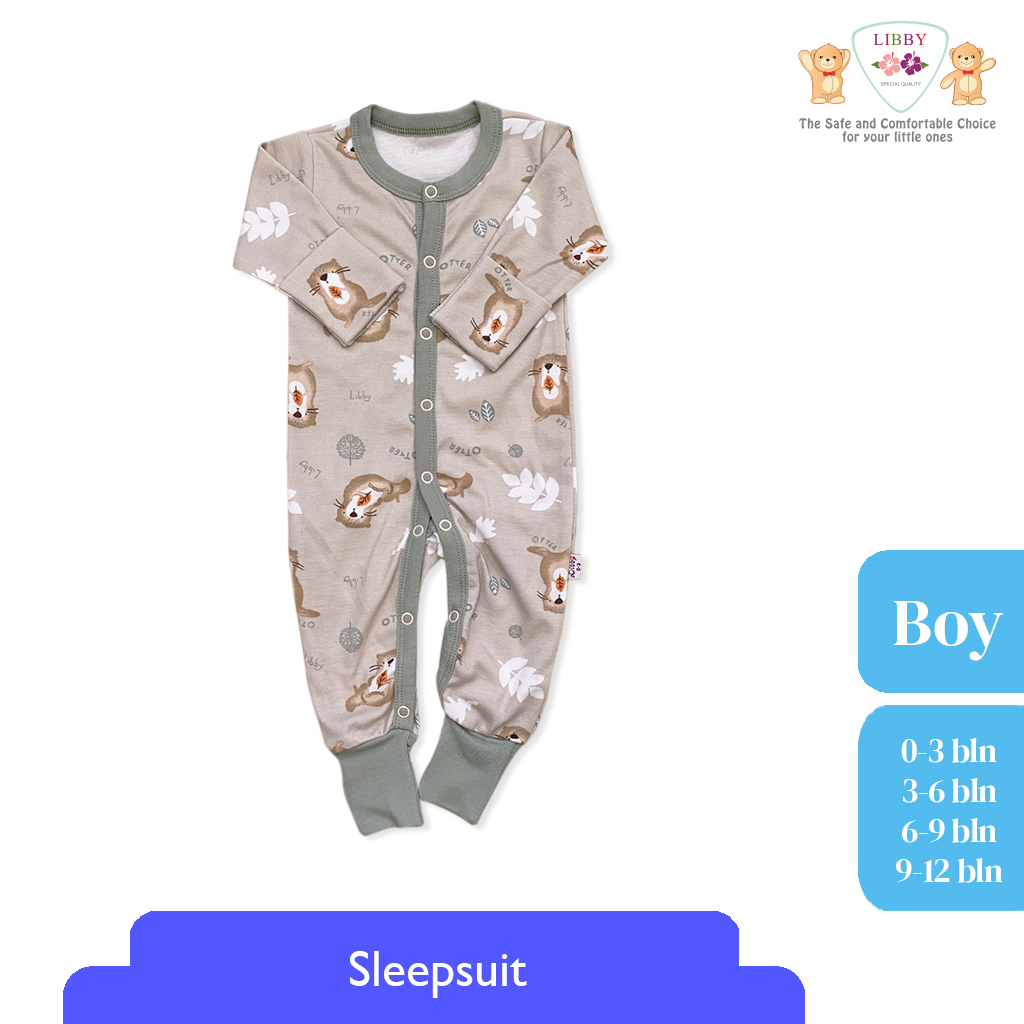 Jual LIBBY Premium Baju Tidur Bayi Sleepsuit Bodysuit Romper Motif Boy