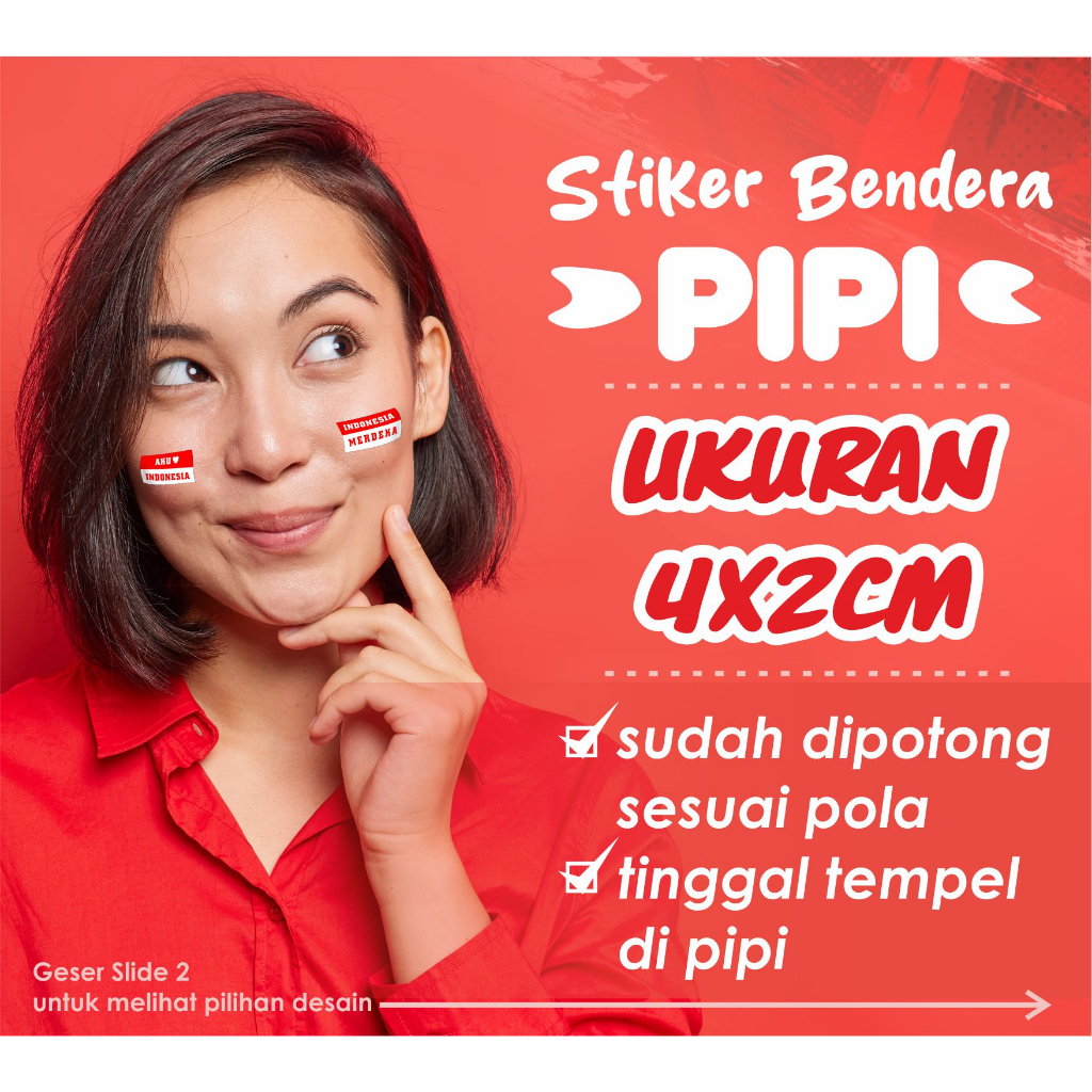 Jual STIKER PIPI BENDERA MERAH PUTIH INDONESIA, STIKER TEMPELAN PIPI ...