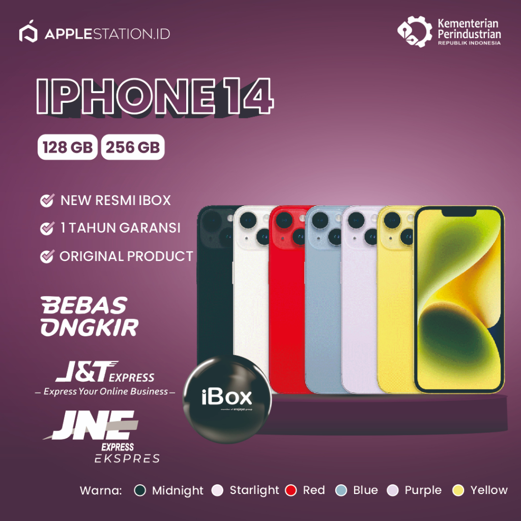 Jual NEW IBOX IPHONE 14 128 256 GB GARANSI 1 TAHUN RESMI INDO | Shopee ...