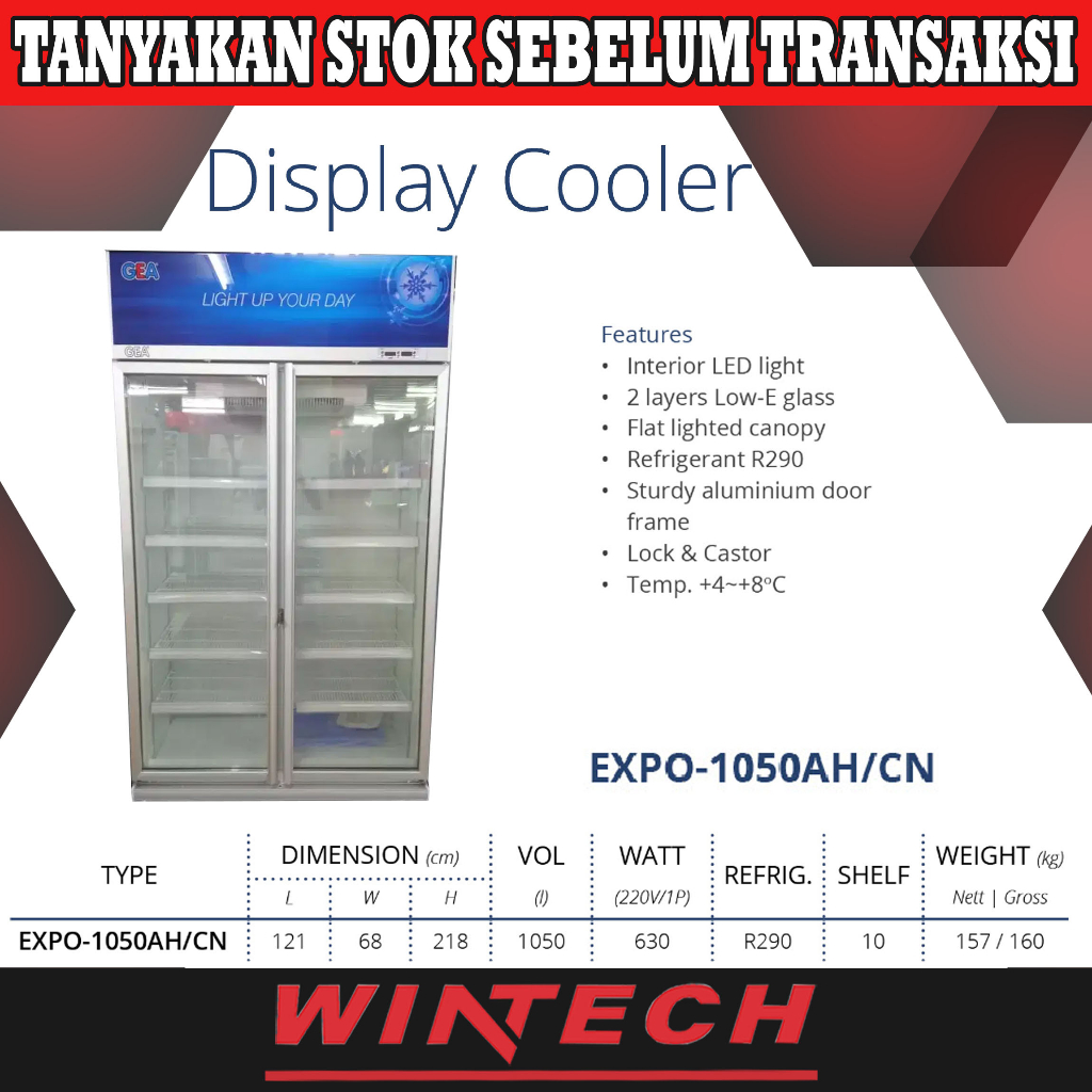 Jual Gea Expo Ah Cn Showcase Dua Pintu Liter Display