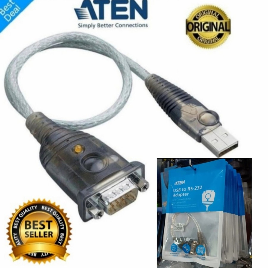 Jual Aten Uc 232a Converter Usb To Serial Rs232 Uc232a Db9 Resmi Original Shopee Indonesia