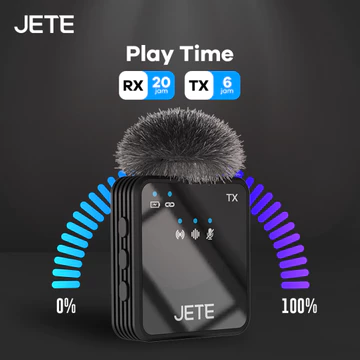 JETE MX1 Microphone Wireless Clip On Mic Live Youtuber 2in1 Garansi 2 Tahun
