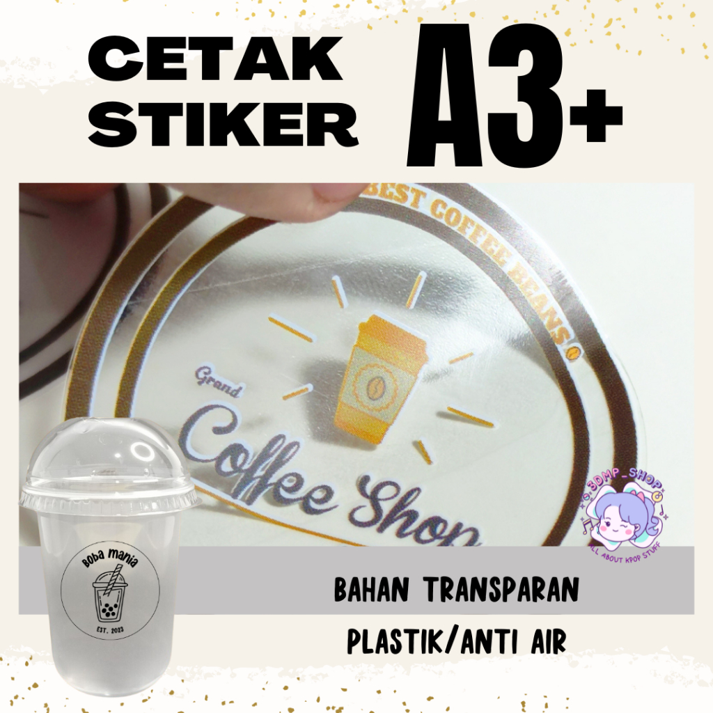 Jual CETAK DAN CUTTING STIKER A3+ TRANSPARAN | Shopee Indonesia