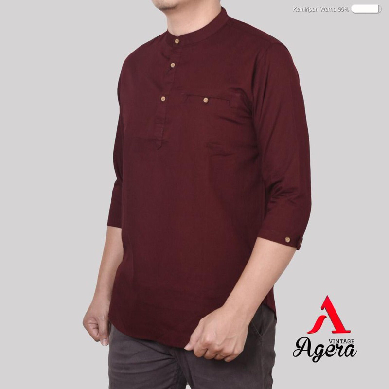 KOKO AGERA LENGAN 3/4 PAKAIAN MUSLIM KEKINIAN/ KOKO MUSLIM /KEMEJA ATASAN PRIA ORIGINAL/ AGERA & SAJUAK ORIGINAL