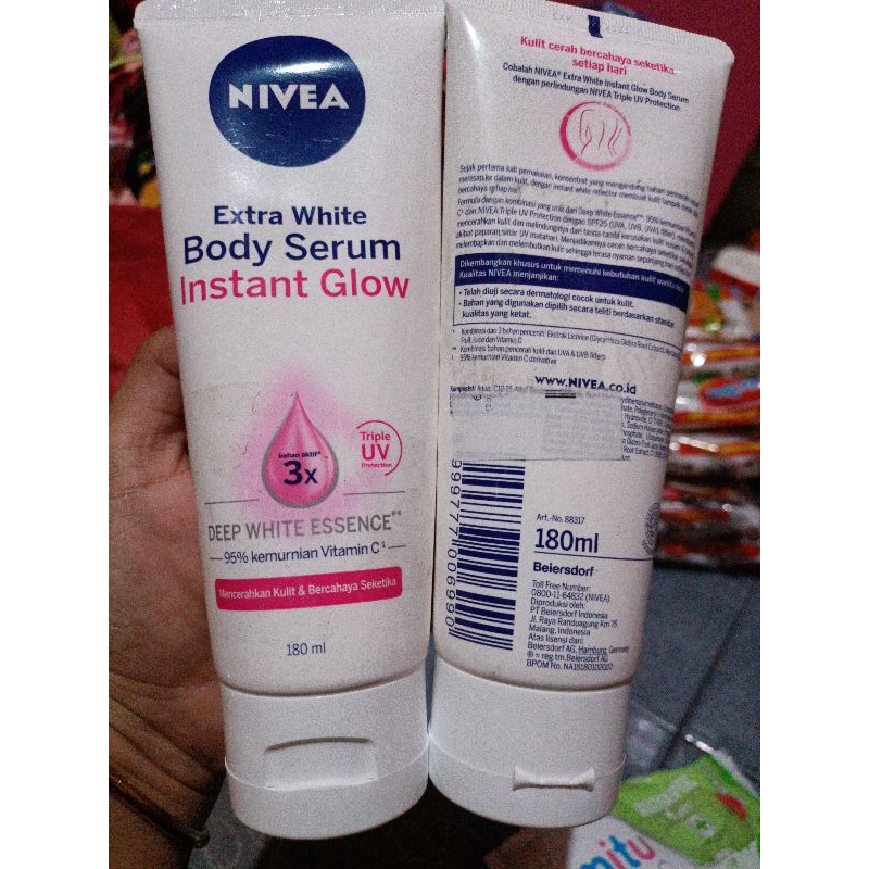 Jual Nivea Extra White Body Serum Instant Glow 180ml Shopee Indonesia