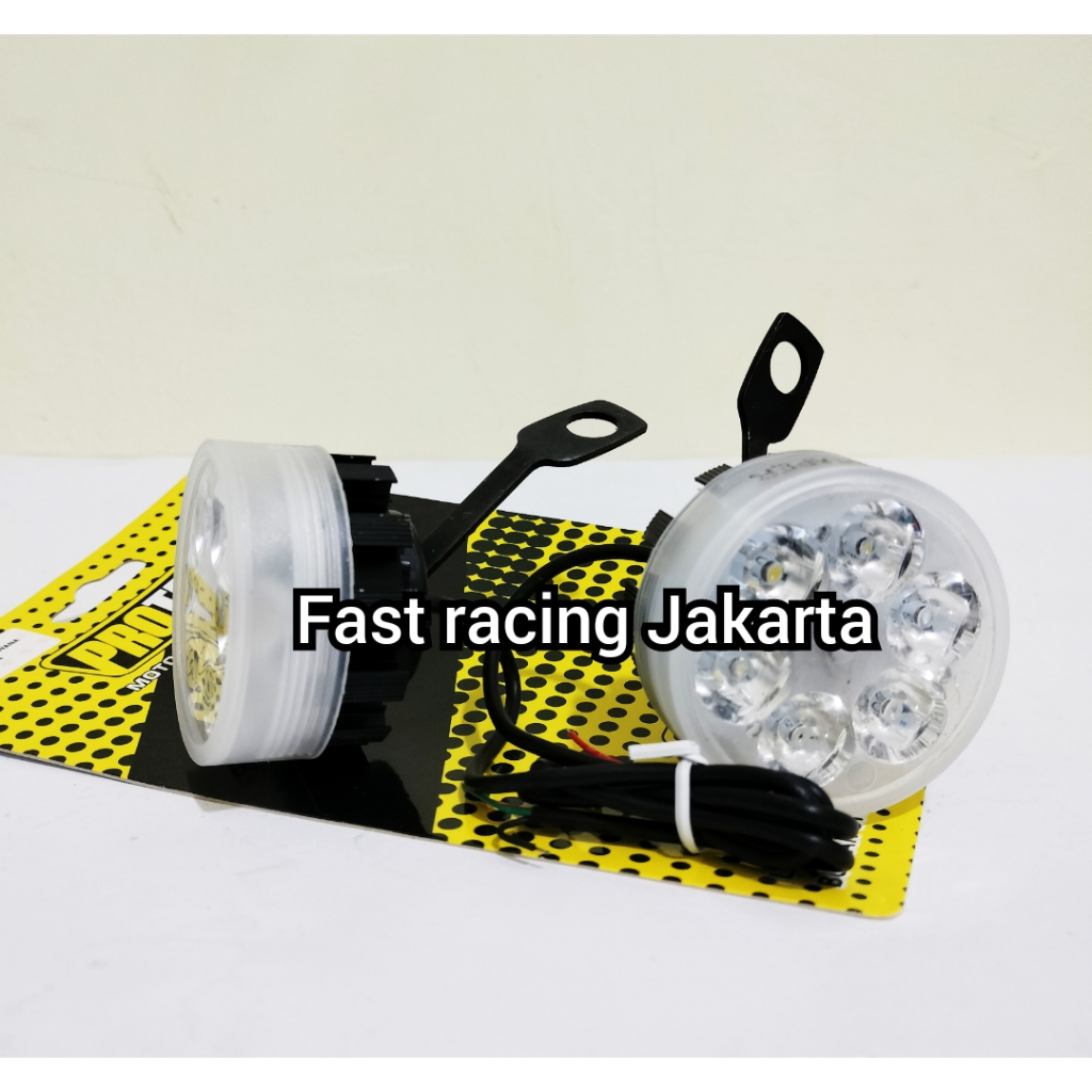 Jual RGB Lampu Spion Motor LED U3 Cree 6 Mata Tembak Sorot 18W BULAT ...