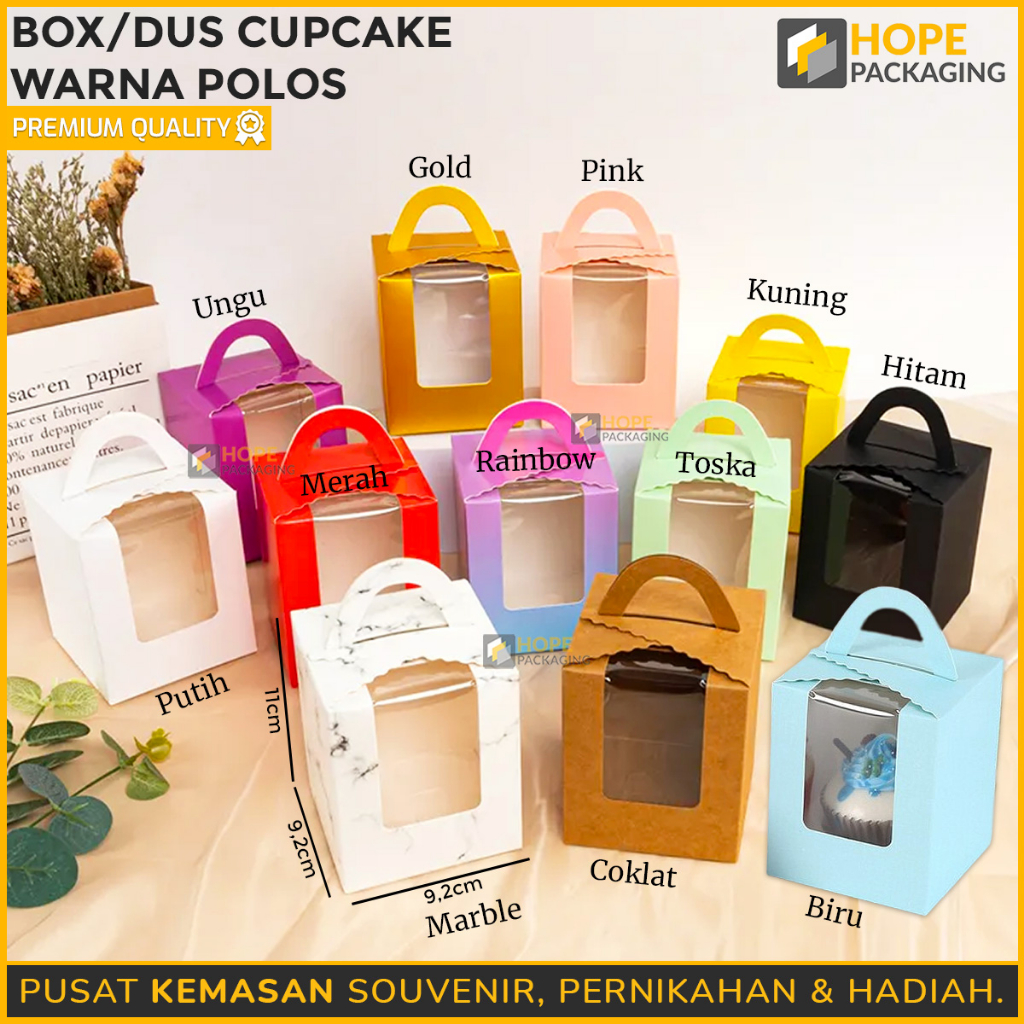 Jual Box Dus Cupcake Polos Window Dus Souvenir Snack Permen Single Muffin Cupcake Box