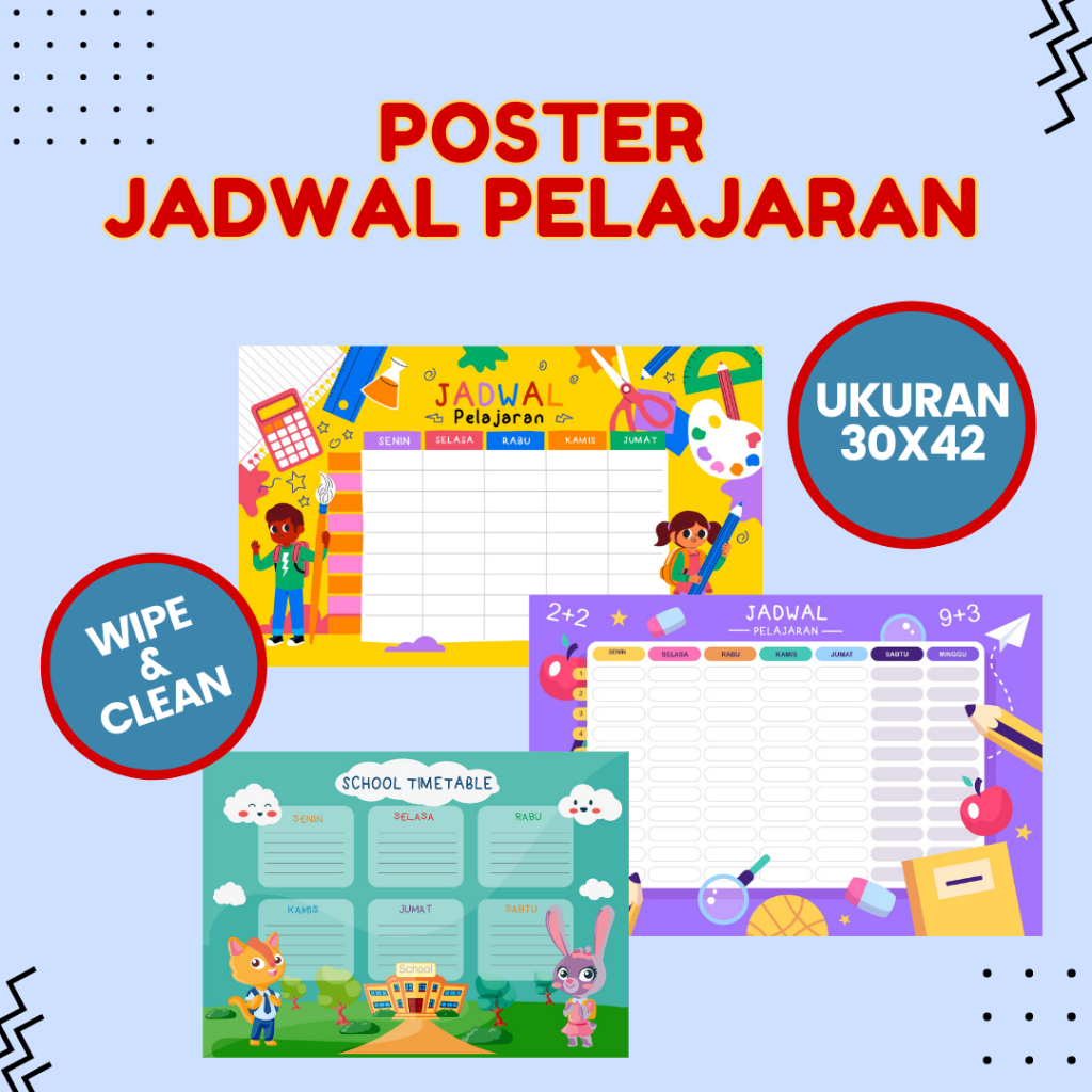 Jual Cetak Jadwal Pelajaran Poster Jadwal Pelajaran Shopee Indonesia 0331