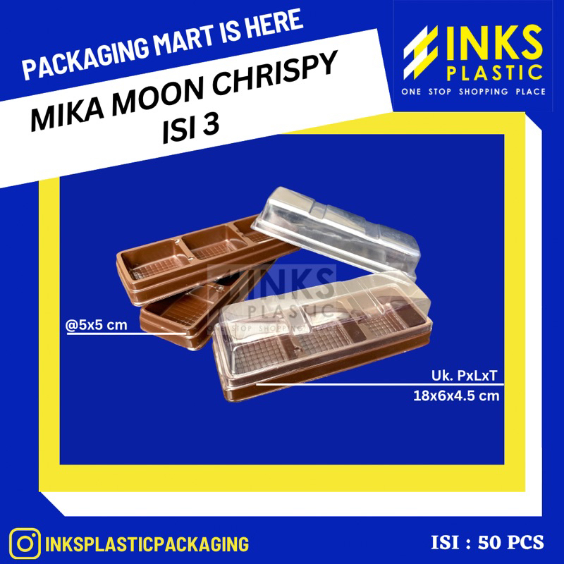 Jual Mika Moon Chrispy Sekat Isi Mika Mochi Kotak Kue Sekat Pcs