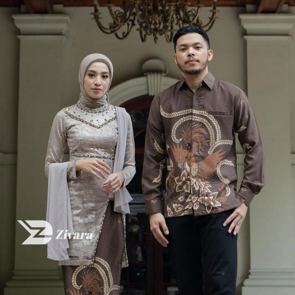 Jual Kebaya Wisuda Couple Modern Kebaya Hana Tunik Lamaran Tunangan Batik Baju Couple Kondangan