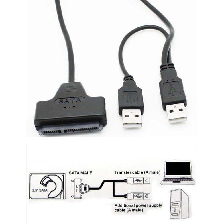 Jual Kabel Adapter Converter USB 2.0 to SATA untuk Hard Disk 2.5 Inch ...