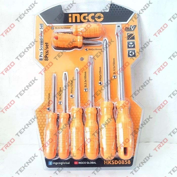 Jual Obeng Set Ingco HKSD0858 8-in-1 Desain Ergonomis Kualitas Terjamin ...