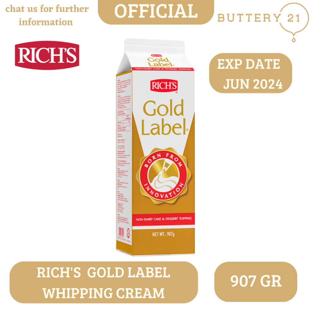 Jual RICH'S GOLD LABEL WHIPPING CREAM/ LABEL EMAS 907 GR Shopee Indonesia