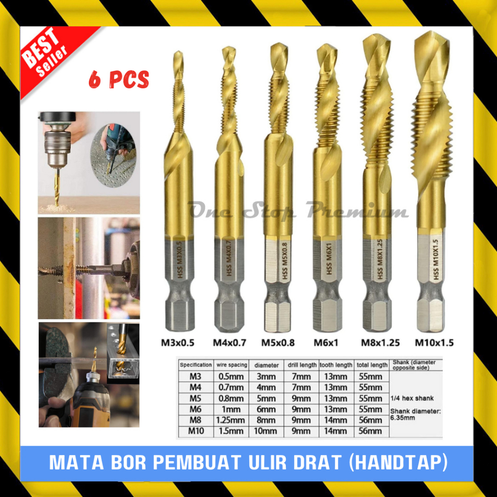 Jual Mata Bor Handtap Hand Drill Tap Senai Snai Snei Screw Hex Twist